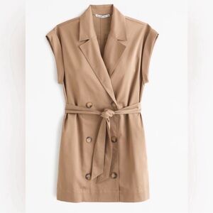 Abercrombie & Fitch Tan Trench Mini Dress